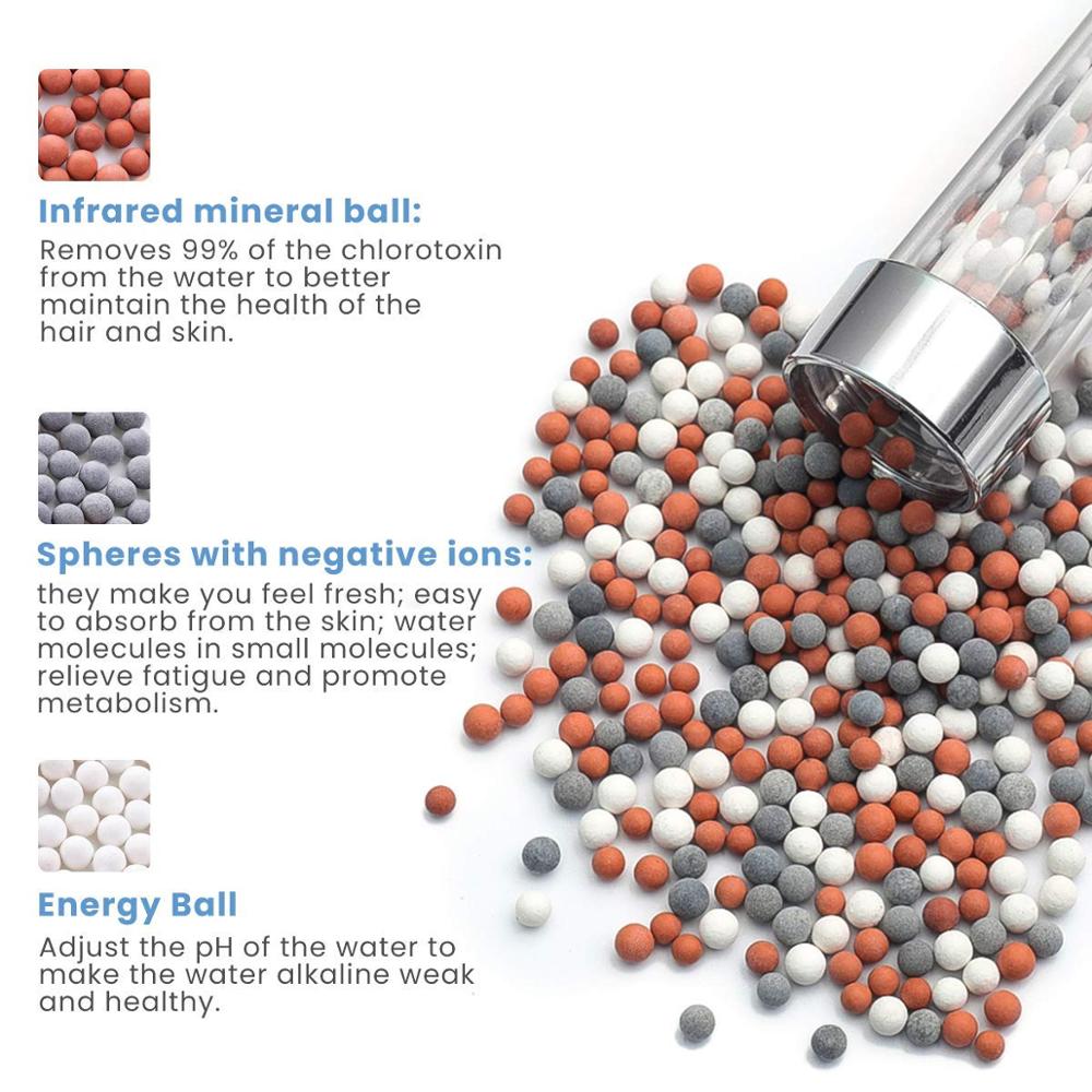Tourmaline Balls Filter Shower Head