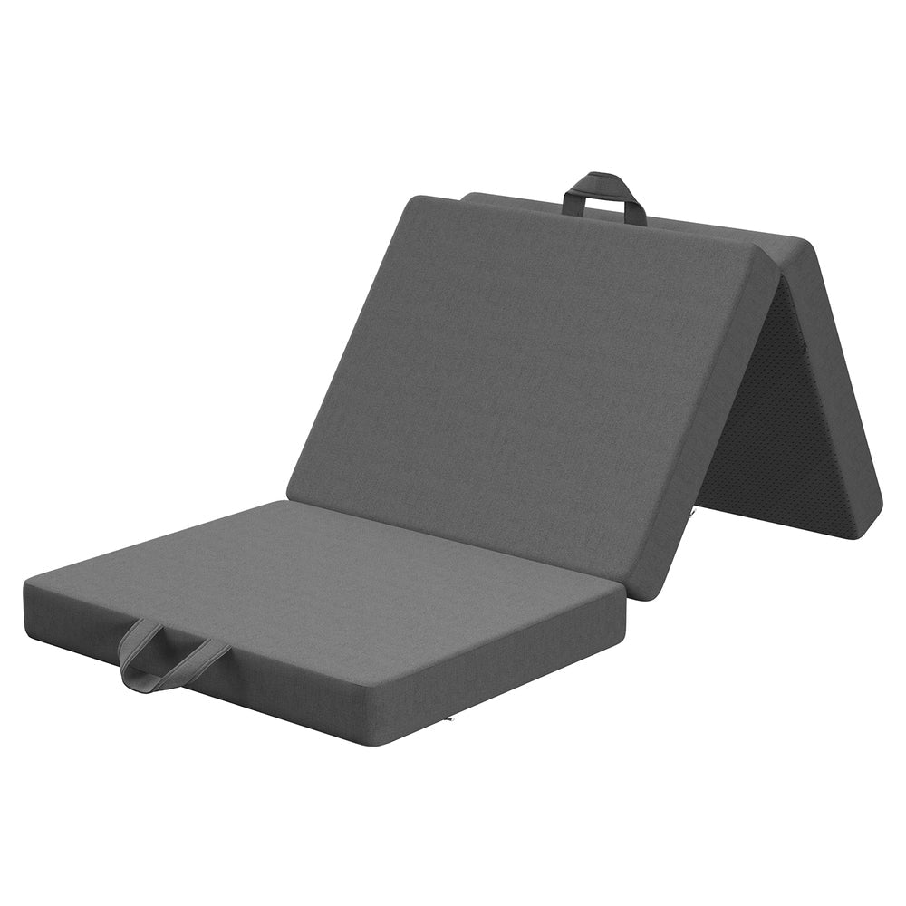 10cm Small King Single BedStory 3 - Fold Mattress Folding Foam Bed Washable Cover, 190x80cm - SportZone.co.nz