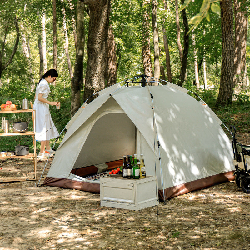 Beige Single Layer Pop-Up Tent – Lightweight