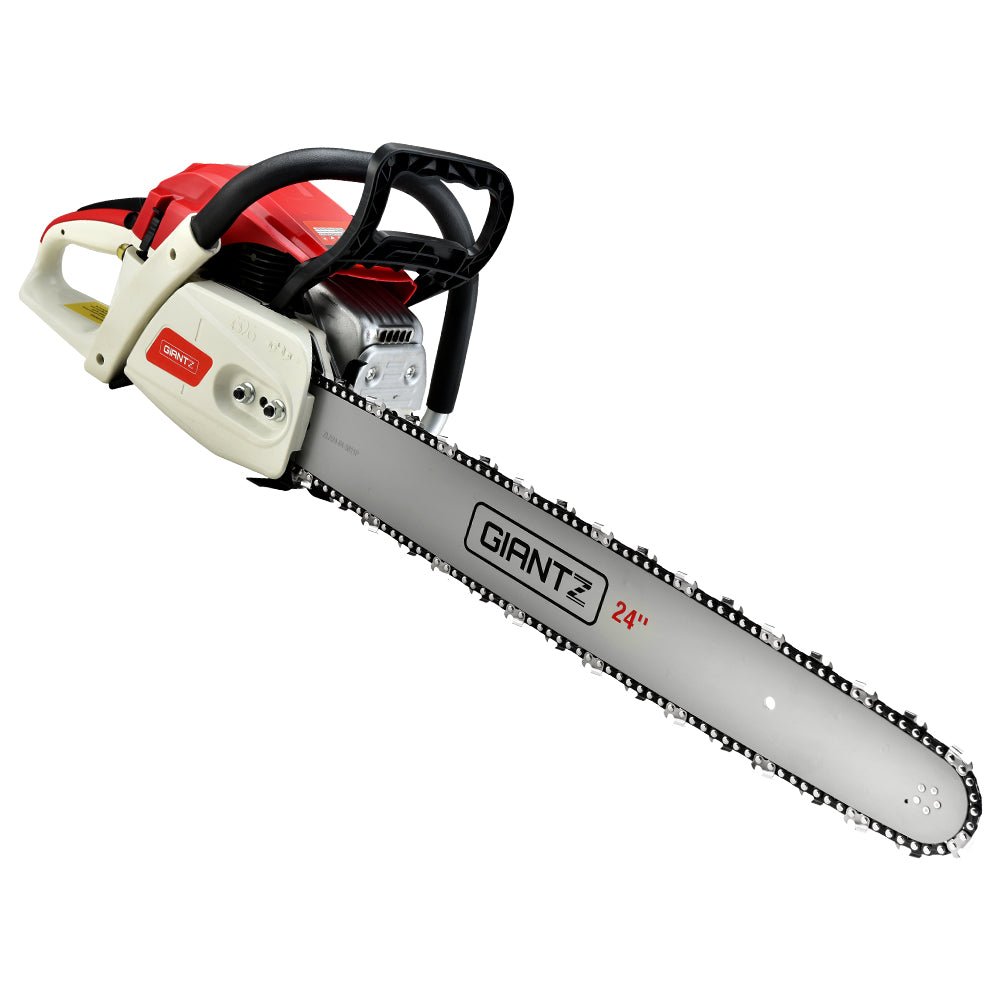 65cc Petrol Chainsaw 24" Bar – Powerful 2 - Stroke E - Start Giantz Chain Saw - SportZone.co.nz