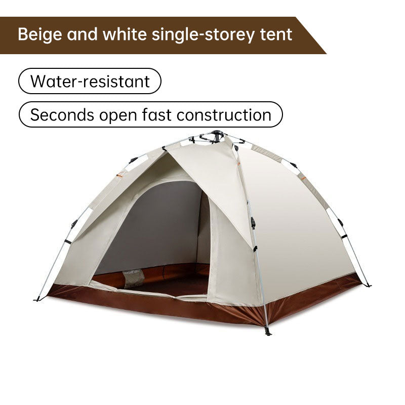 Beige Single Layer Pop-Up Tent – Lightweight