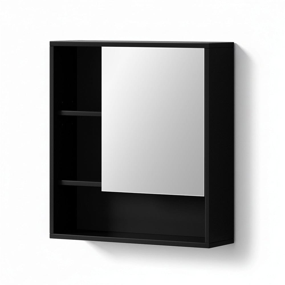 Cefito Bathroom Mirror Cabinet Mirrored Medicine Adjustable Shelf Wall Mounted 560mm Black