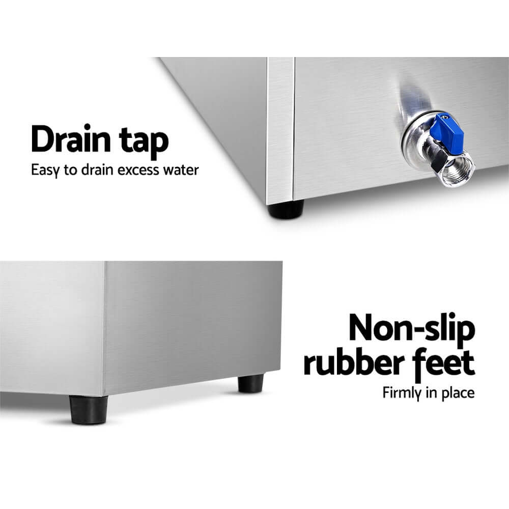 Devanti Bain Marie 3 Pan Food Warmer – Commercial Use