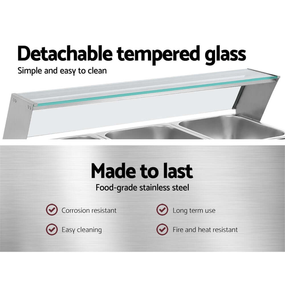 Devanti Bain Marie 3 Pan Food Warmer – Commercial Use