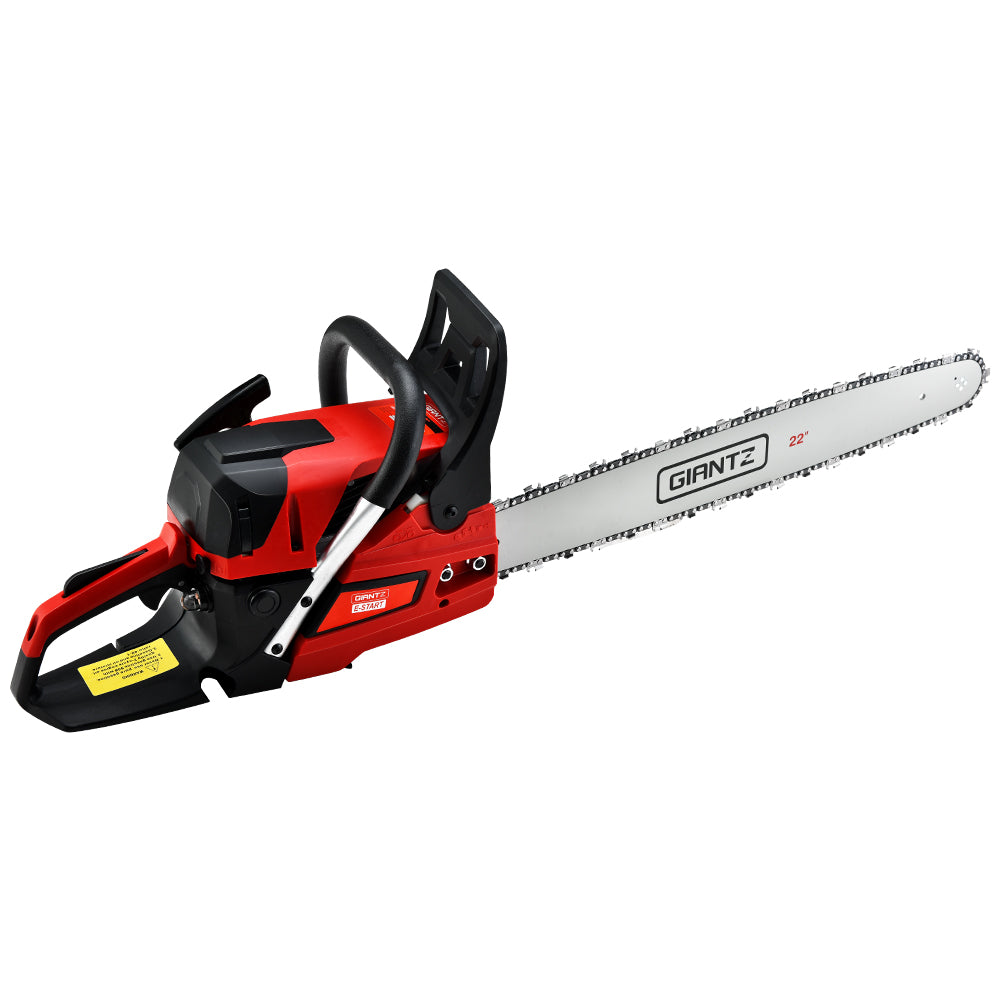 Giantz Chainsaw Petrol 58CC 22" Bar Commercial E-Start Pruning Chain Saw