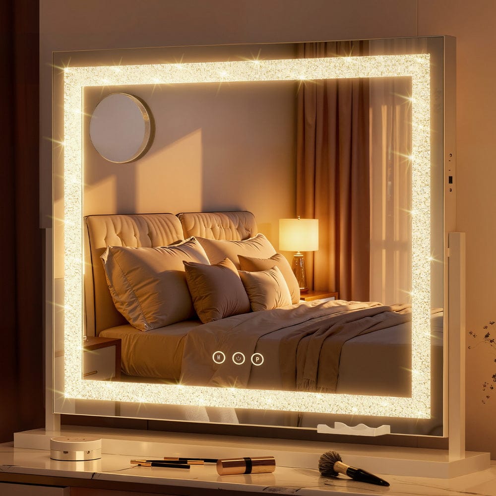 Embellir Makeup Mirror 60x50cm 360ο½ Rotatable Vanity Mirror with Lights Crystal LED