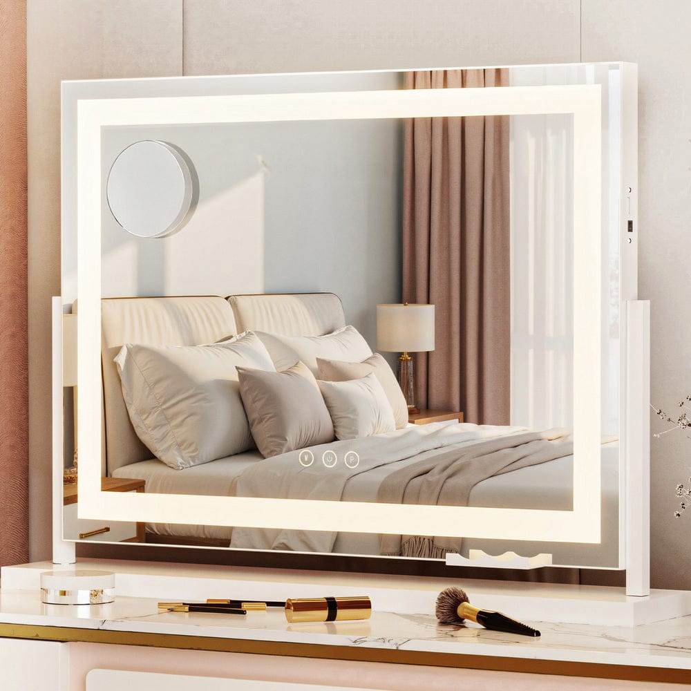 Embellir Makeup Mirror 58x46cm 360ο½ Rotatable Vanity Mirror with Lights Bright Light Strip Adjustable