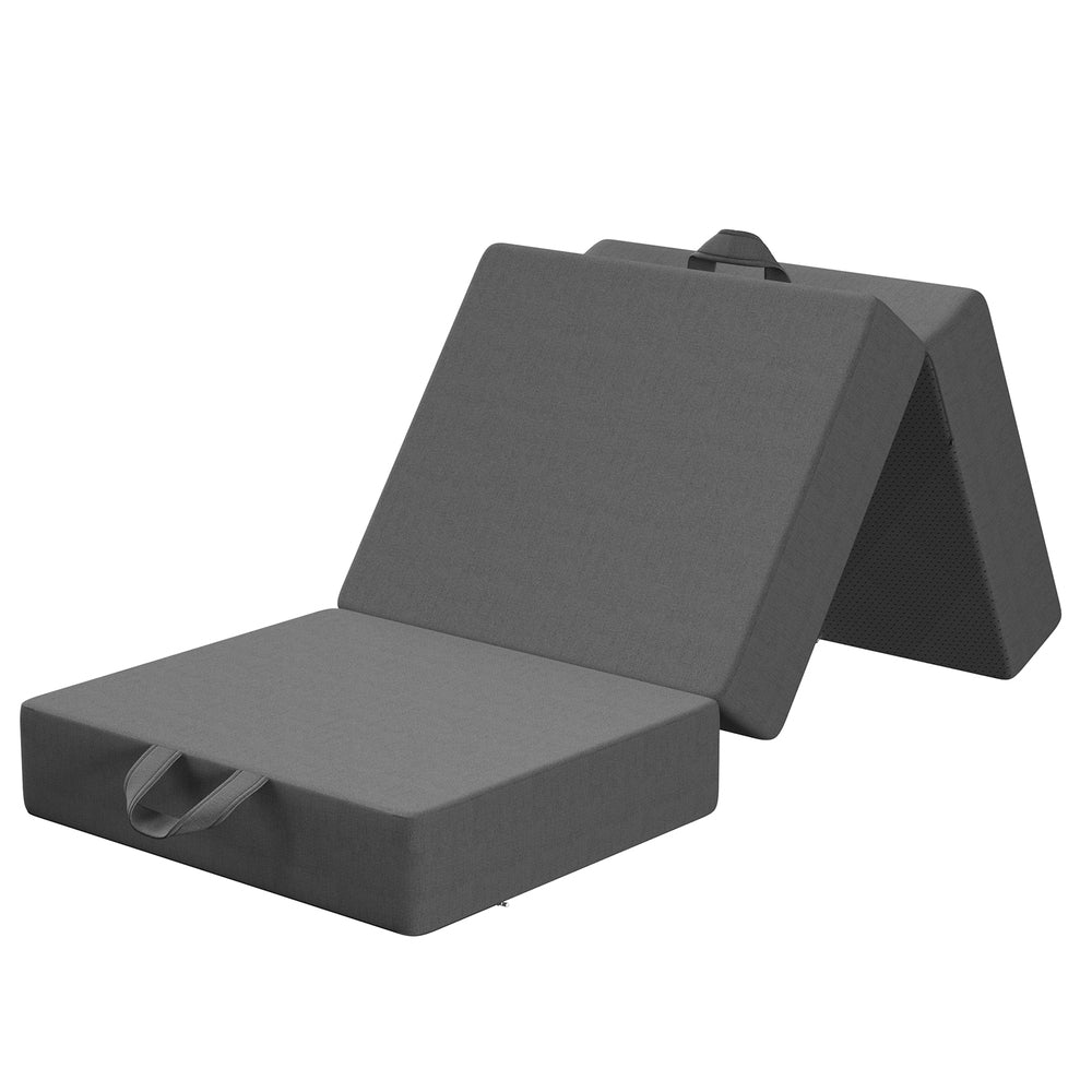 15cm Small Single BedStory 3-Fold Mattress Folding Foam Bed Washable Cover, 180x70cm