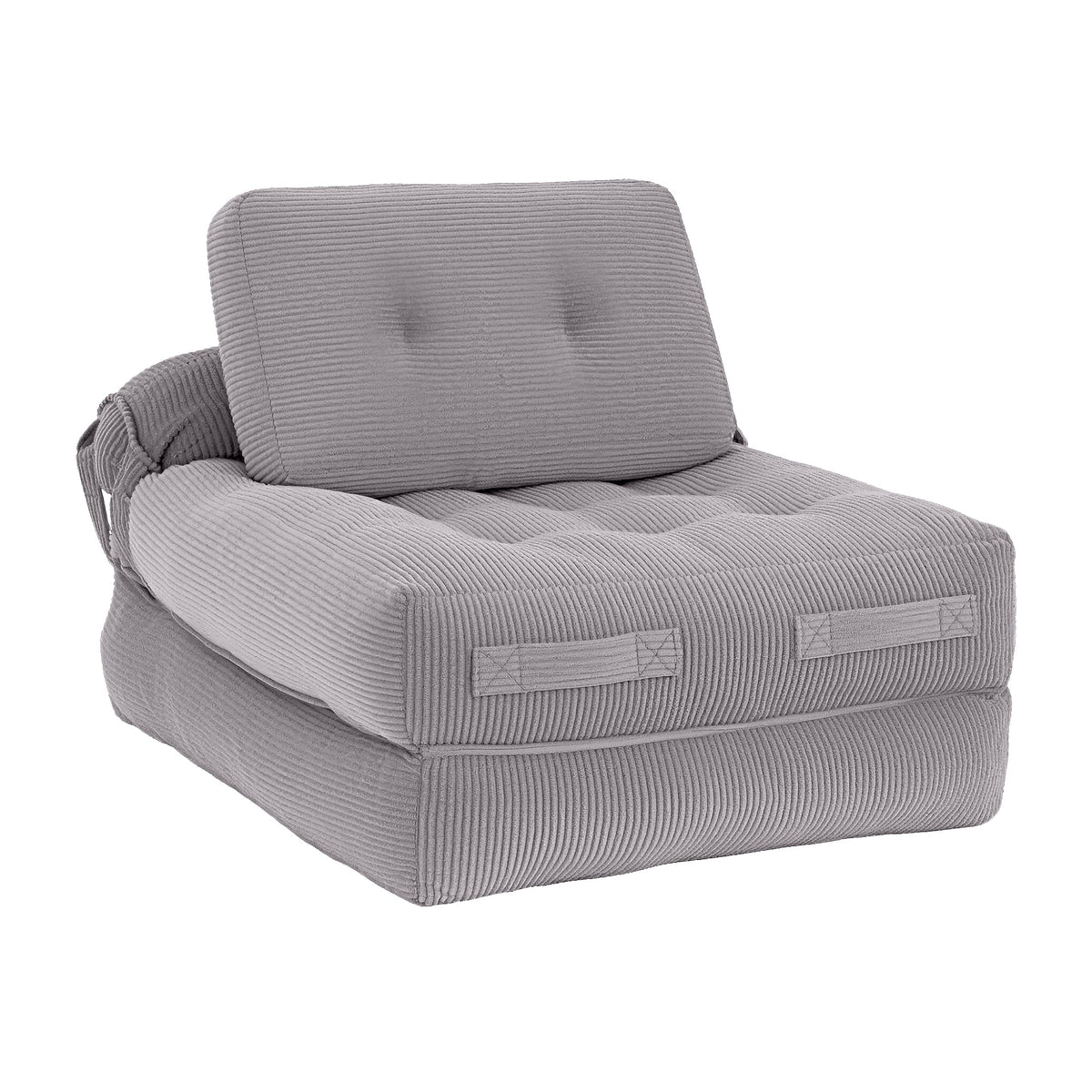 Artiss 1 Seater Corduroy Convertible Sofa Bed Pull Out Boneless Couch Grey - SportZone.co.nz