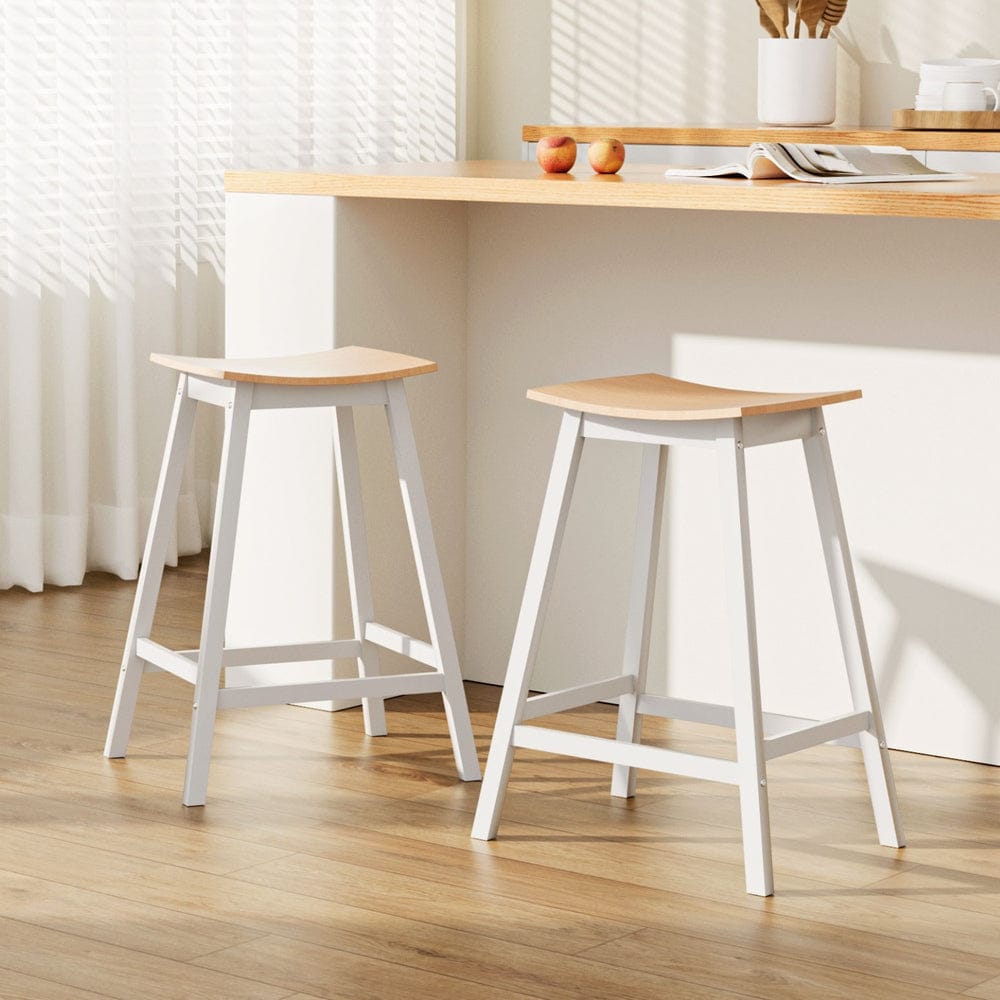 Artiss 2x Bar Stools Wooden Chairs Oak - SportZone.co.nz