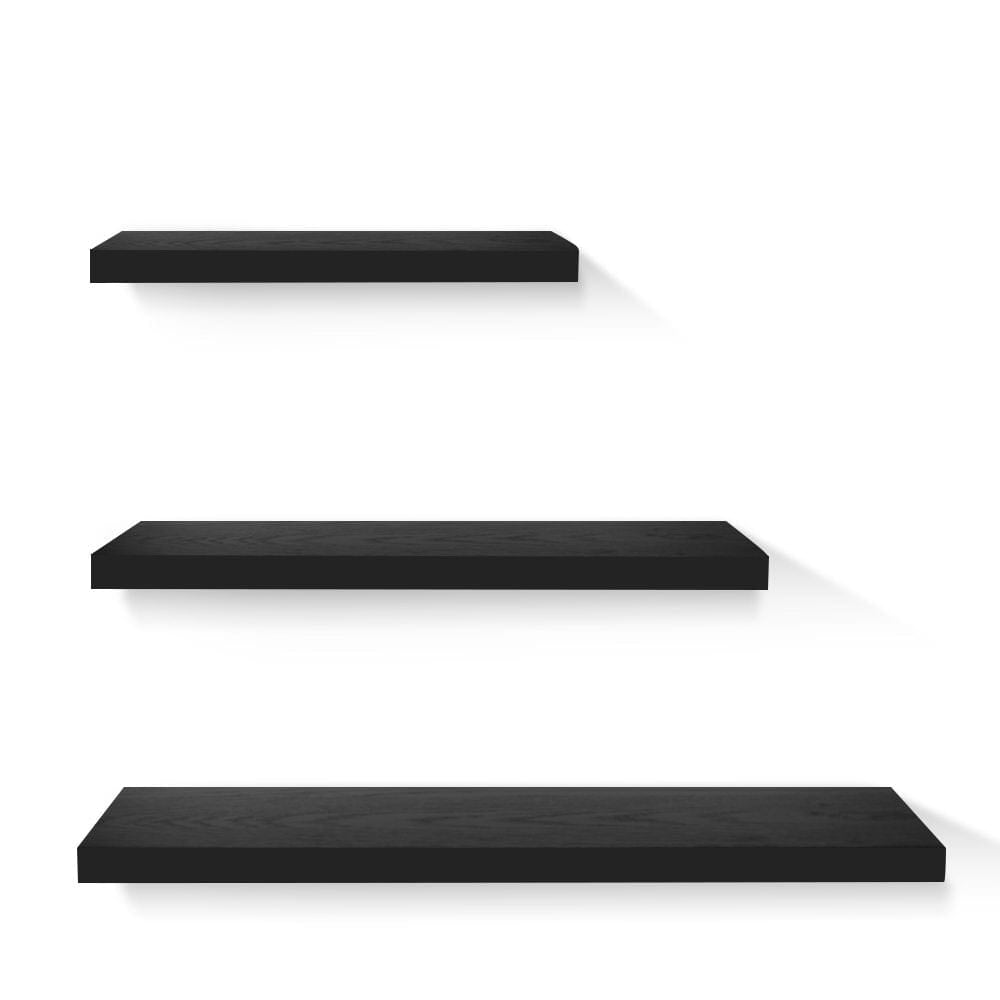 Artiss Floating Wall Shelf Set of 3 Black - SportZone.co.nz
