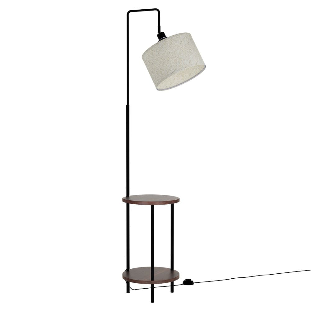 Artiss Floor Lamp 2 Tier Shelf Storage LED Light Stand Home Room Adjustable Head - SportZone.co.nz