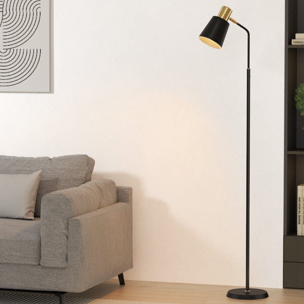 Artiss Floor Lamp LED Light Stand Modern Home Living Room Office Reading Black - SportZone.co.nz