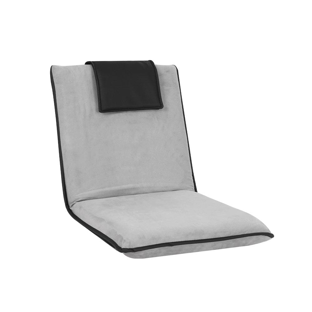 Artiss Floor Lounge Sofa Bed Couch Recliner Chair Folding Chair Cushion Grey - SportZone.co.nz