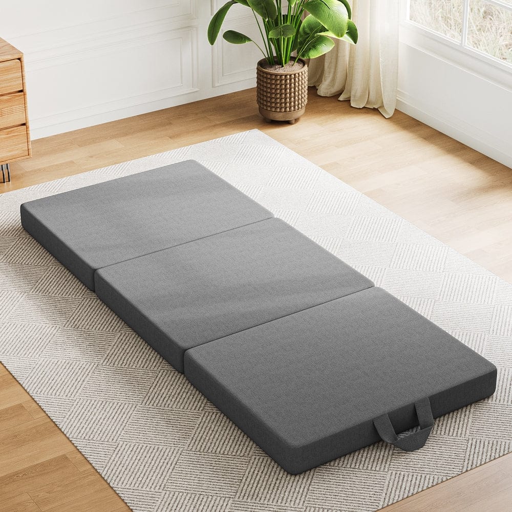 BedStory Folding Mattress Small King Single Trifold Mattress Firm Support Foam Washable Cover 15cm - SportZone.co.nz