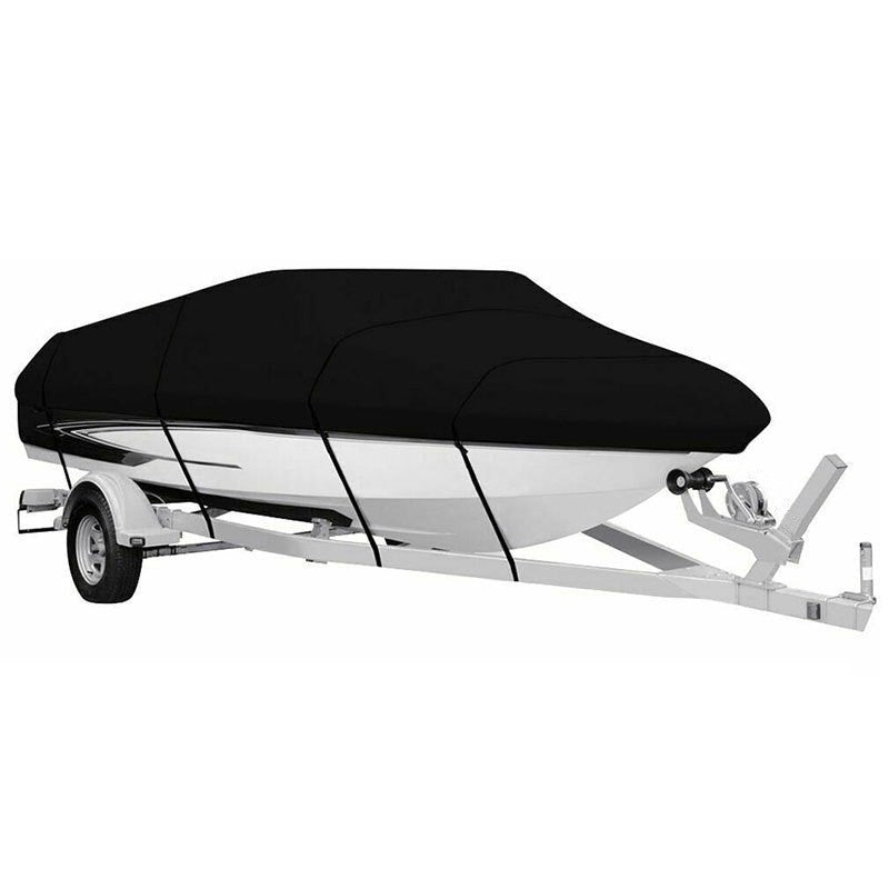 Black Heavy Duty Waterproof V-Hull Boat Cover 11-13FT Marine Grade Outdoor UV Protection for Australian Storage and Mooring - SportZone.co.nz
