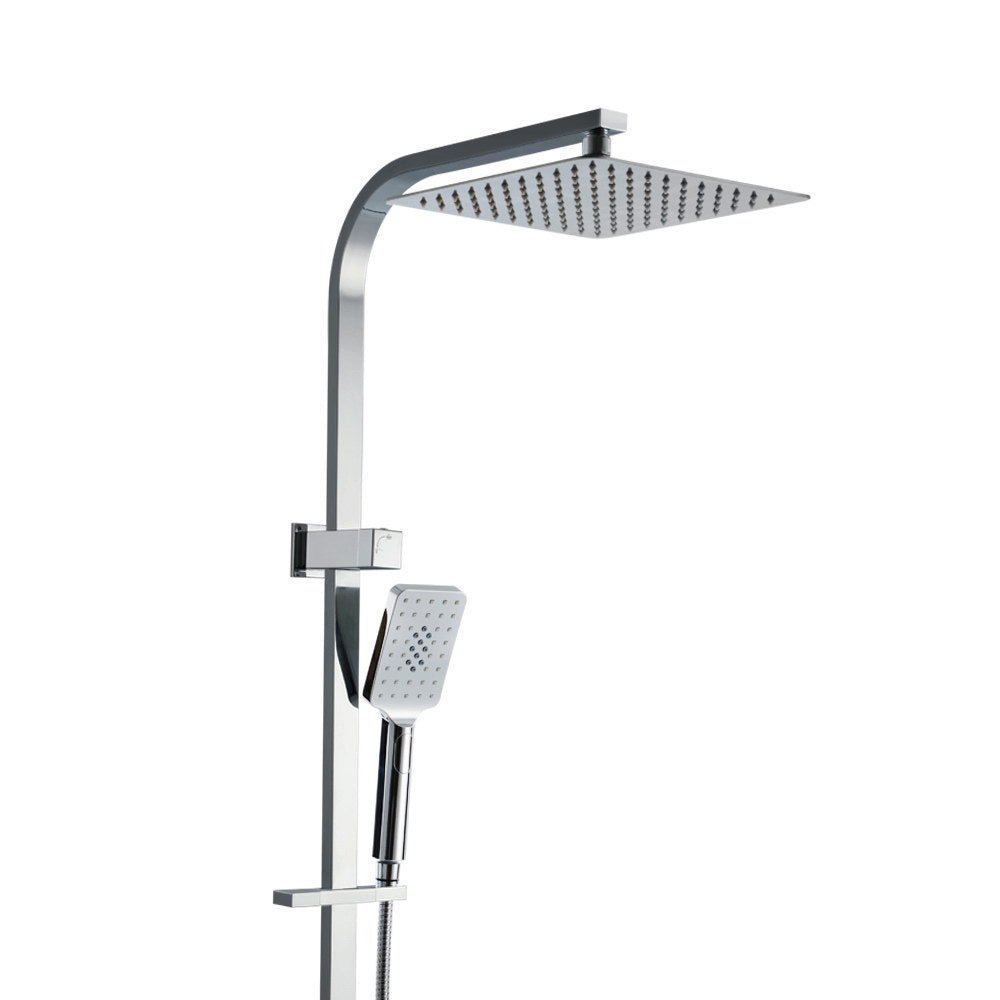 Cefito 10'' Rain Shower Head Set Handheld Square High Pressure Chrome - SportZone.co.nz
