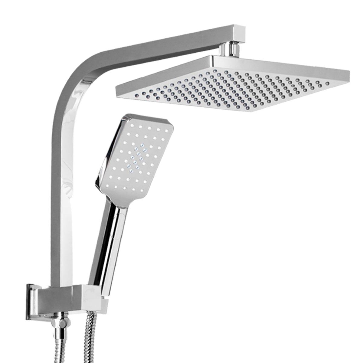 Cefito 8'' Rain Shower Head Set Handheld Square High Pressure Chrome - SportZone.co.nz