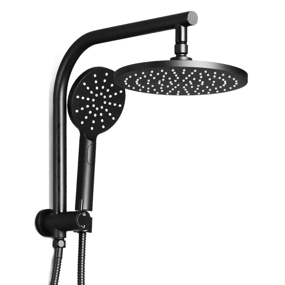 Cefito 9'' Rain Shower Head Set Handheld Round High Pressure Black - SportZone.co.nz