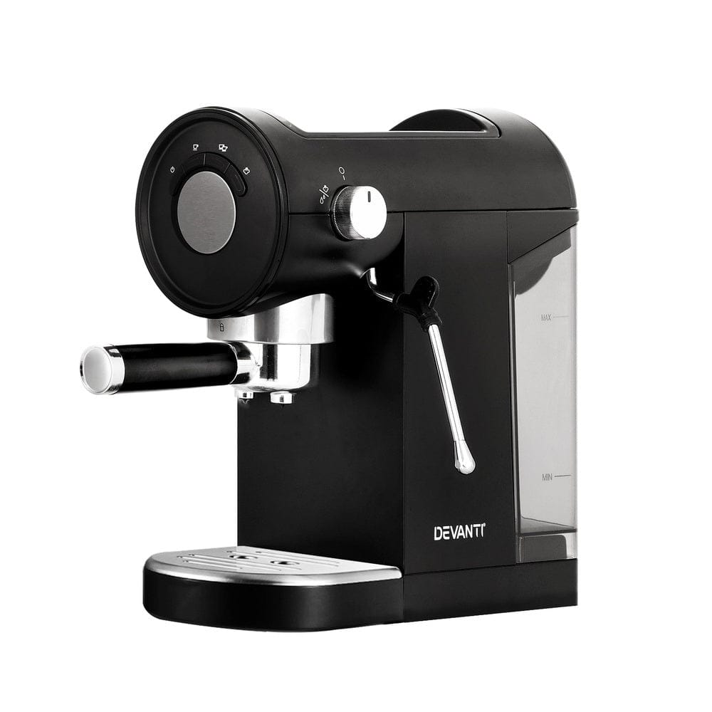 Devanti 20 Bar Coffee Machine Espresso Cafe Maker Black - SportZone.co.nz