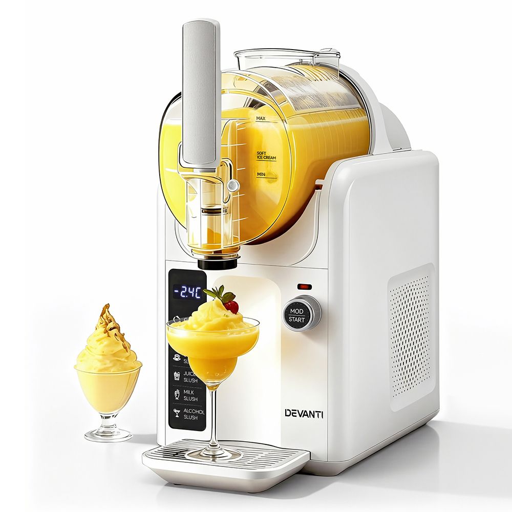 Devanti 5in1 Slushie Machine Ice Cream Maker 2L White - SportZone.co.nz