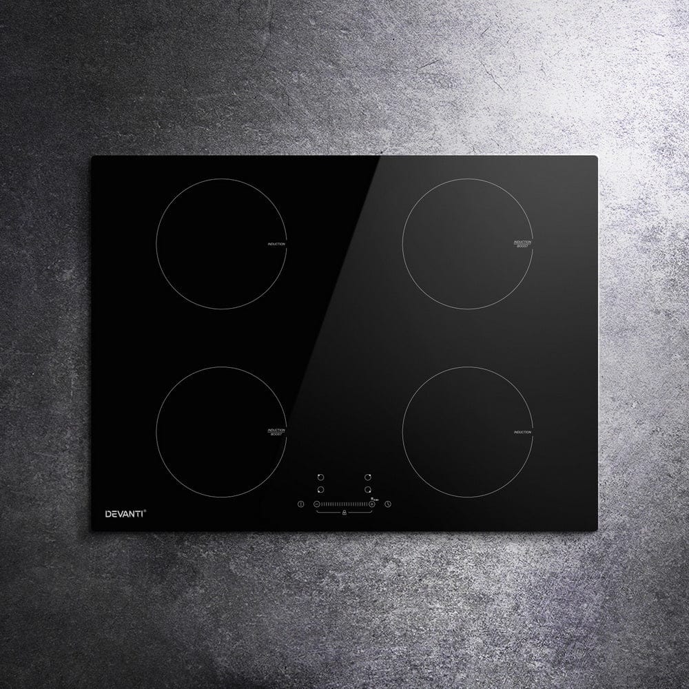 Devanti Electric Induction Cooktop 70cm Ceramic 4 Zones Stove Cook Top Hot Plate 7000W - SportZone.co.nz
