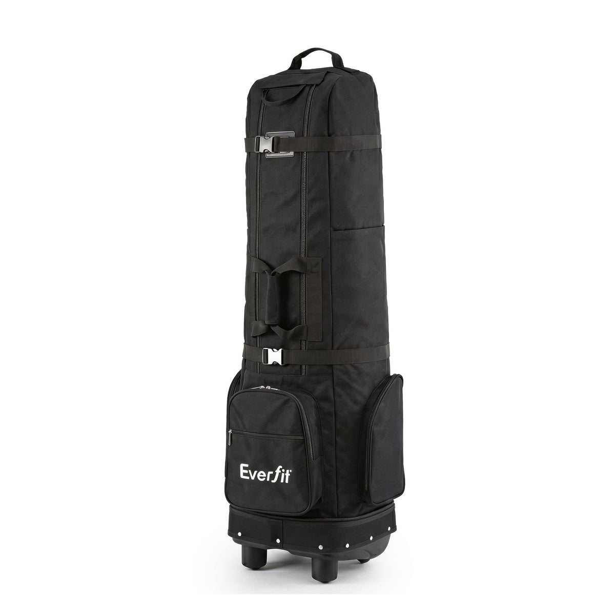 Everfit Golf Travel Bag Flight Cover Foldable Soft Case Wheels Black - SportZone.co.nz