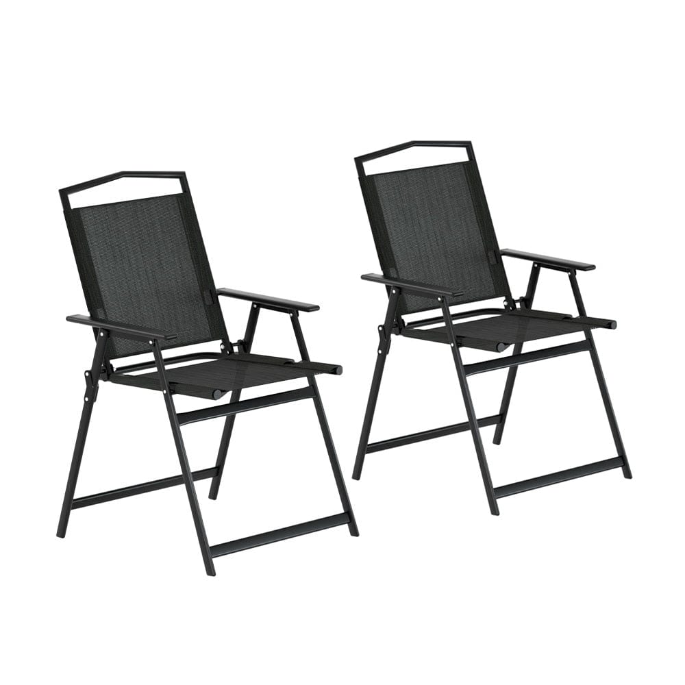 Gardeon Outdoor Chairs Portable Folding Camping Chair Steel Patio Furniture - SportZone.co.nz