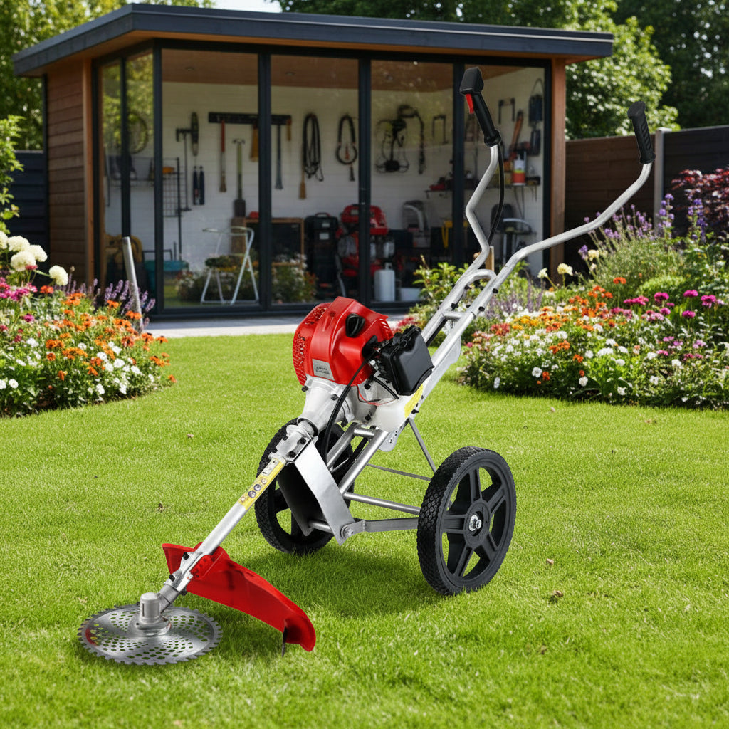 Giantz 62cc Petrol Brush Cutter Whipper Saw Trimmer 2 Stroke 3 - in - 1 Wheel - SportZone.co.nz