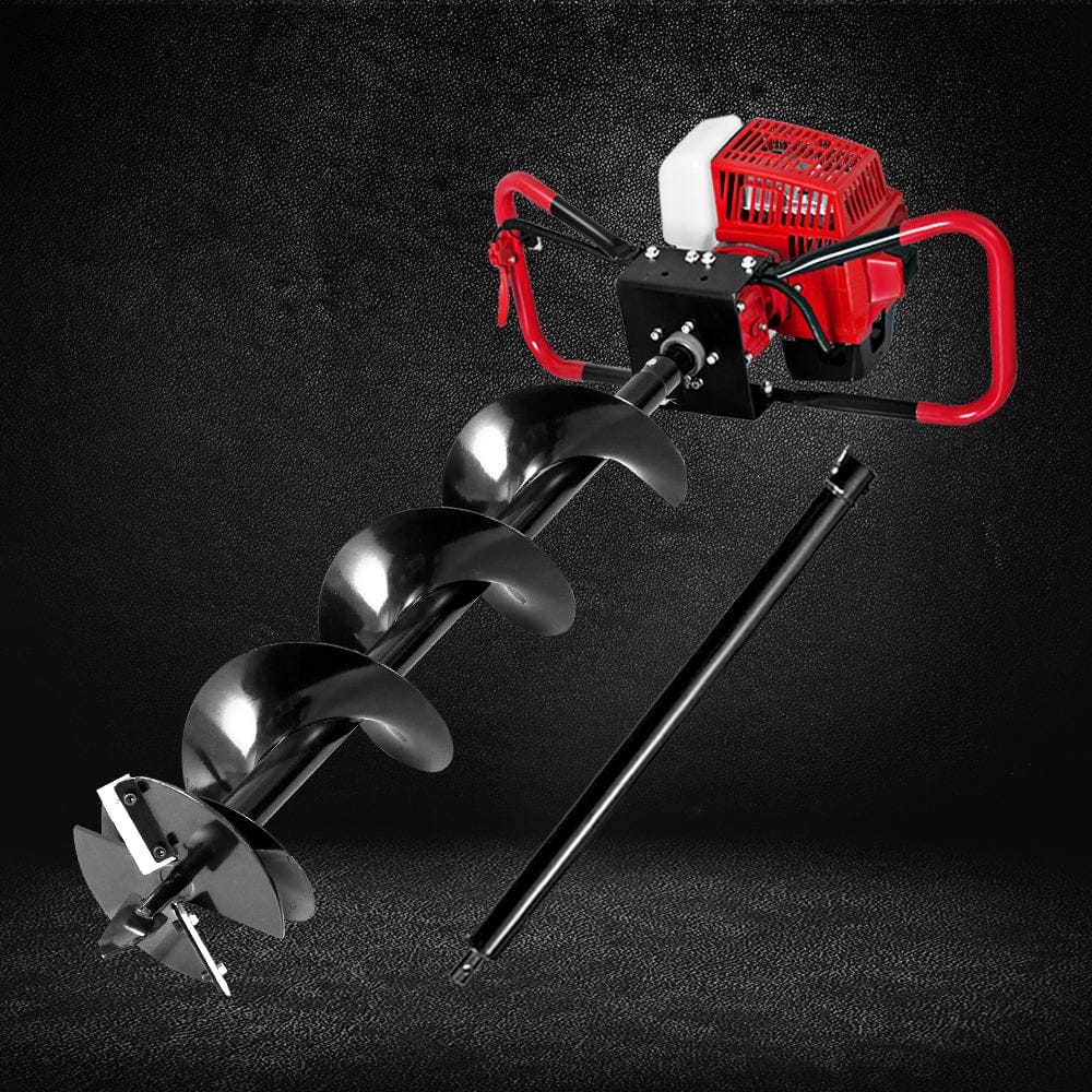 Giantz 80CC Post Hole Digger 200mm Petrol Drill Extension Auger Bits - SportZone.co.nz