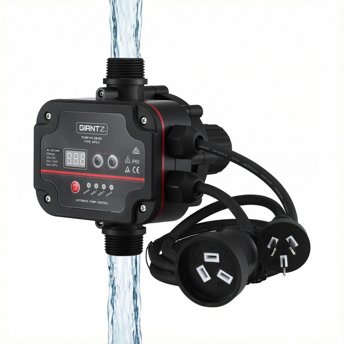 GIANTZ Digital Water Pump Controller 16A 1.5kW Max High Power Pressure Switch Adjustable 10Bar IP65 - SportZone.co.nz