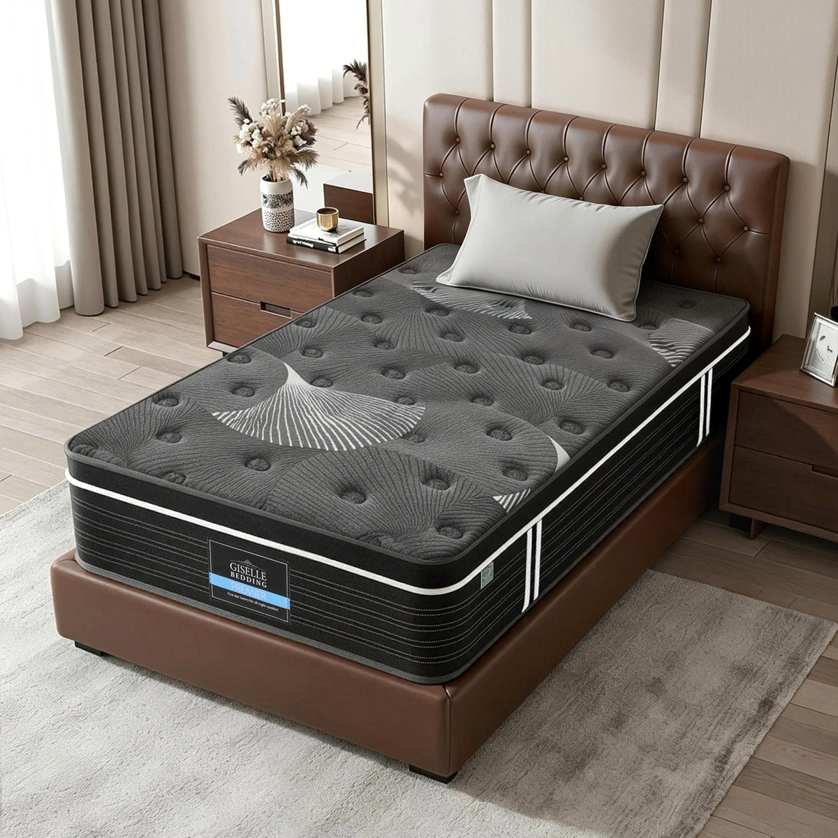 Giselle Bedding 35cm Mattress Graphene Memory Foam Medium Firm Euro Top Mattresses Single - SportZone.co.nz