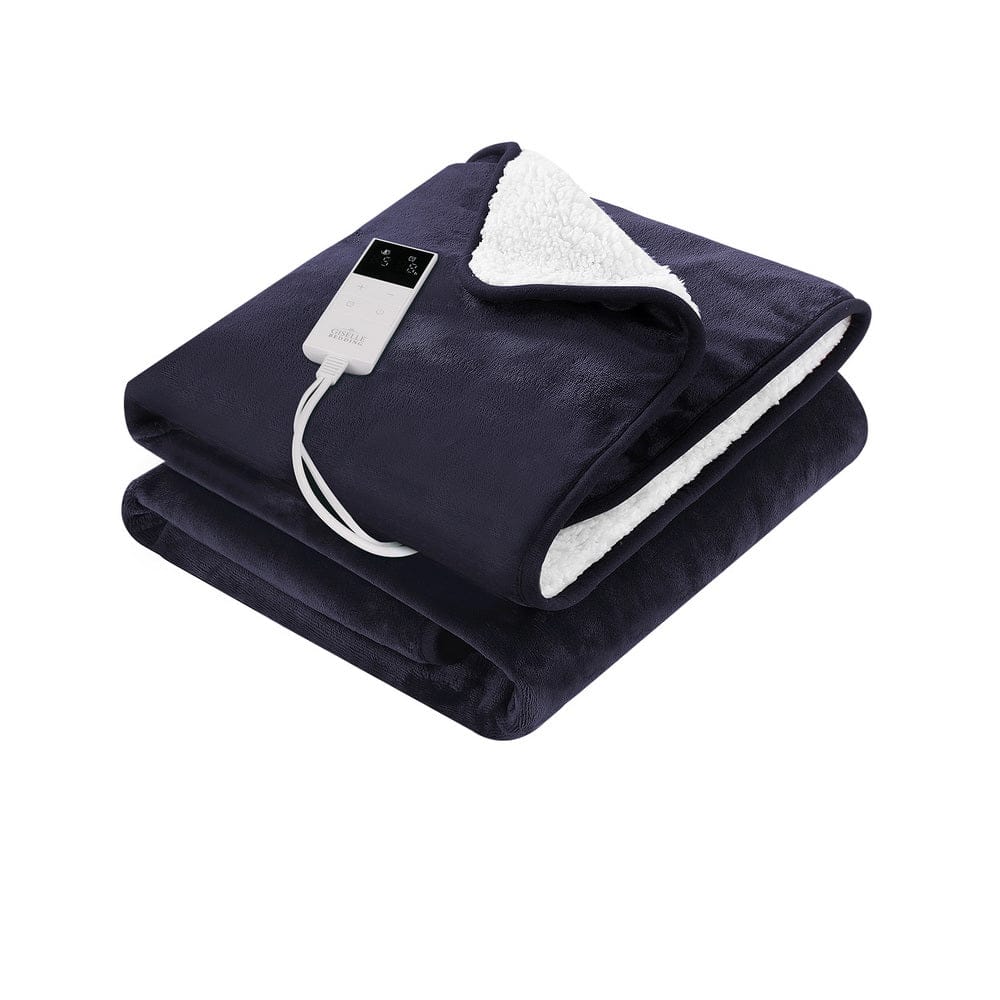 Giselle Electric Throw Rug Heated Blanket Fleece Charcoal - SportZone.co.nz