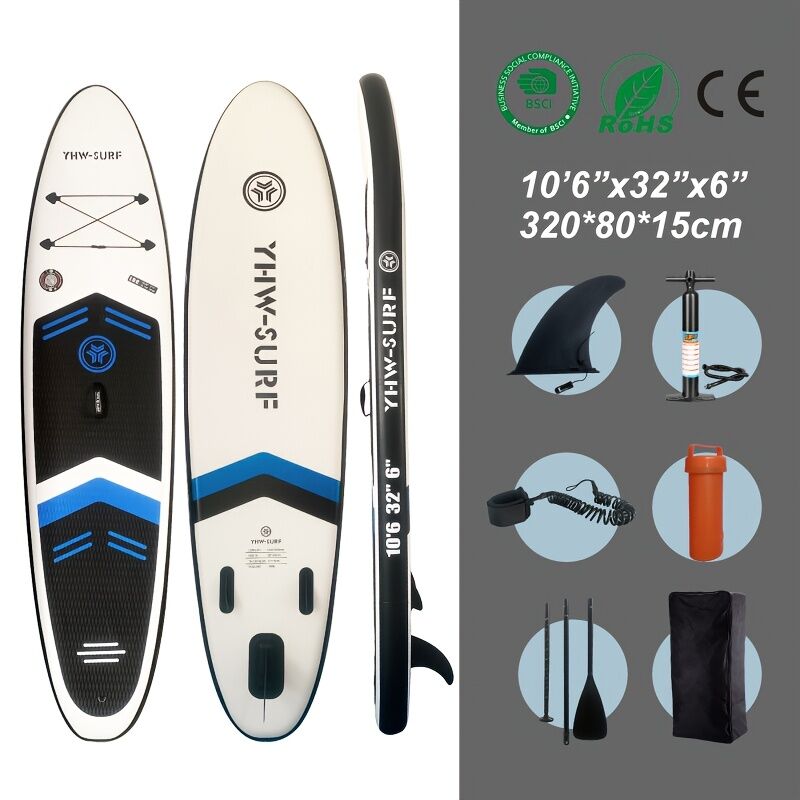 Inflatable vertical paddle set for water sports and surfing-including air pump, paddle, rope, backpack, fin box and maintenance tools. - SportZone.co.nz