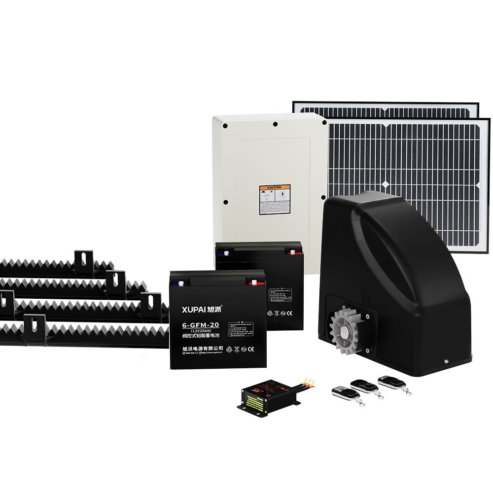LockMaster Automatic Sliding Gate Opener Kit 40W Solar 4M 600KG - SportZone.co.nz
