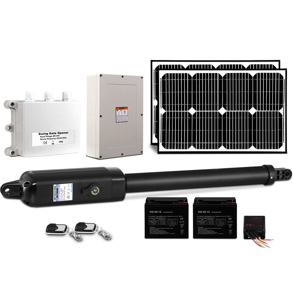 LockMaster Single Swing Gate Opener 500KG 40W Solar Panel - SportZone.co.nz