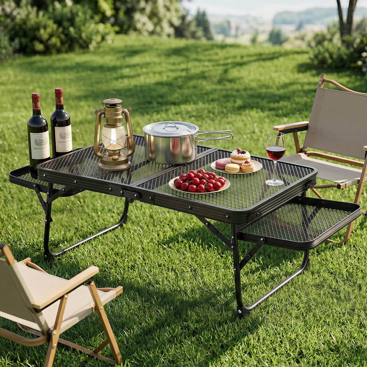 Weisshorn Camping Table Mesh Desktop Lightweight Portable Outdoor Folding Grill Desk - SportZone.co.nz