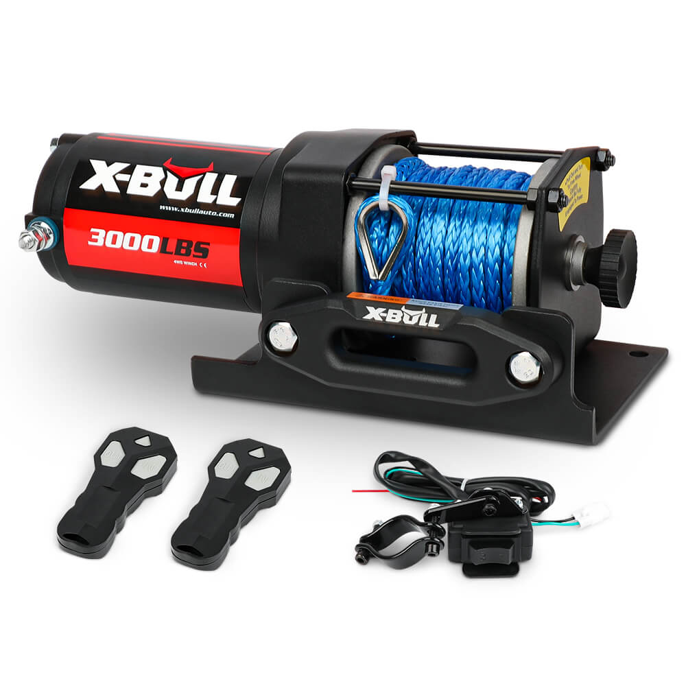 X - BULL 12V Electric Winch 3000LB ATV Winch Boat Trailer Winch Synthetic Rope - SportZone.co.nz