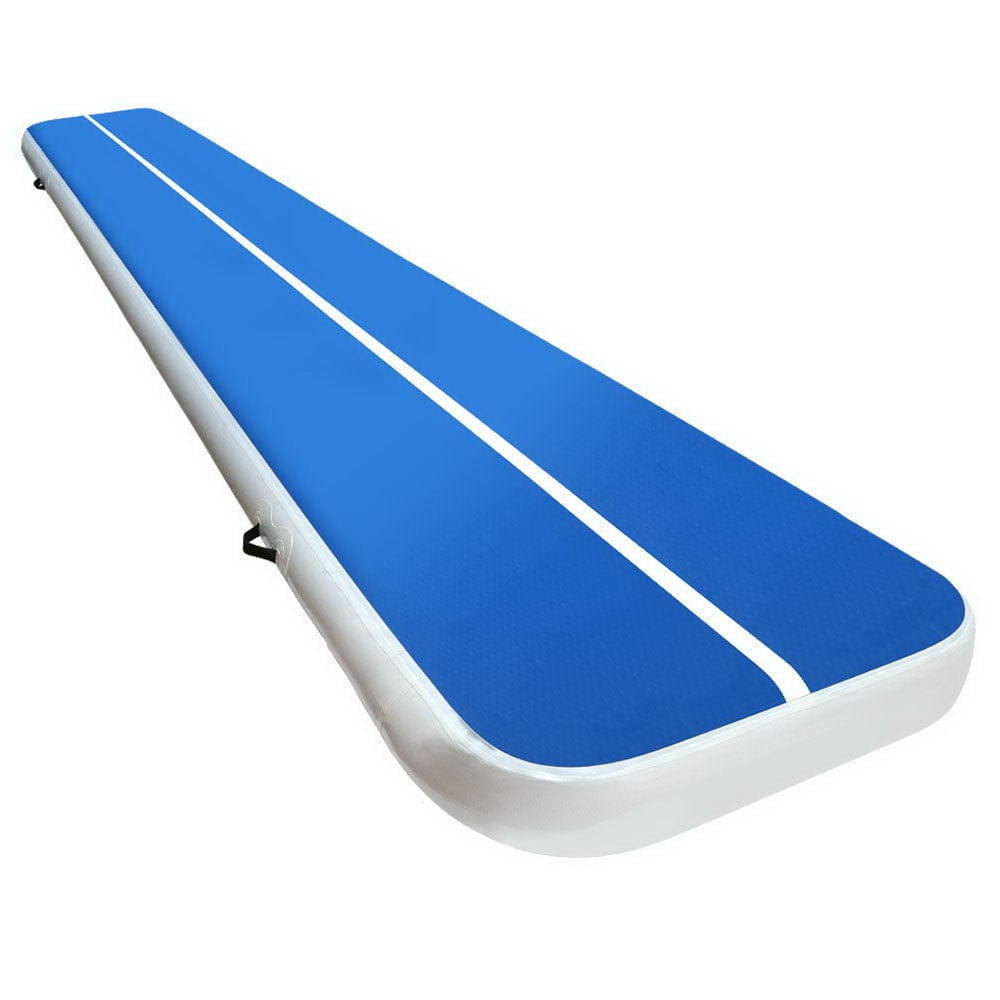 5m x 1m Inflatable Air Track Mat 20cm Thick Gymnastic Tumbling Blue And White - SportZone.co.nz