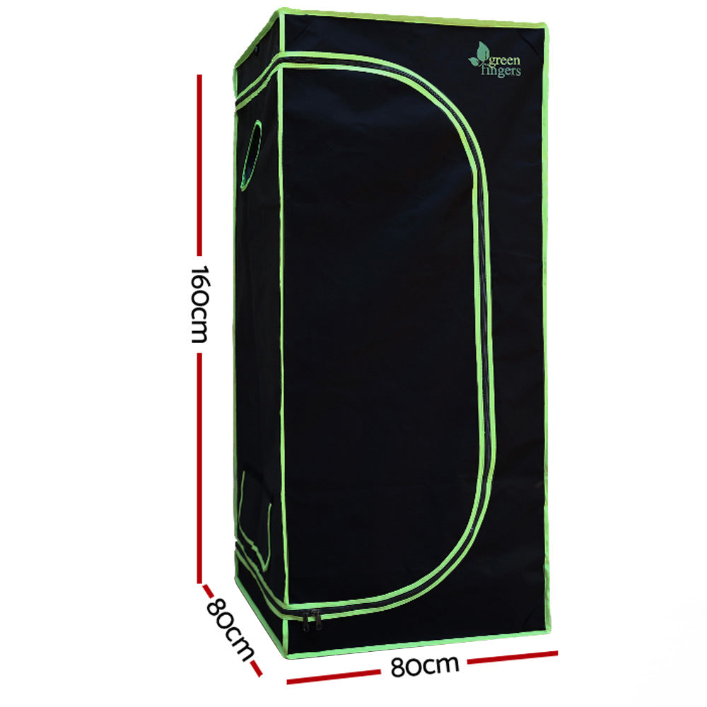GREEN FINGERS GROW 1000W Full Spectrum LED Grow Tent Kit – 80x80x160cm w/ 4" Vent Fan