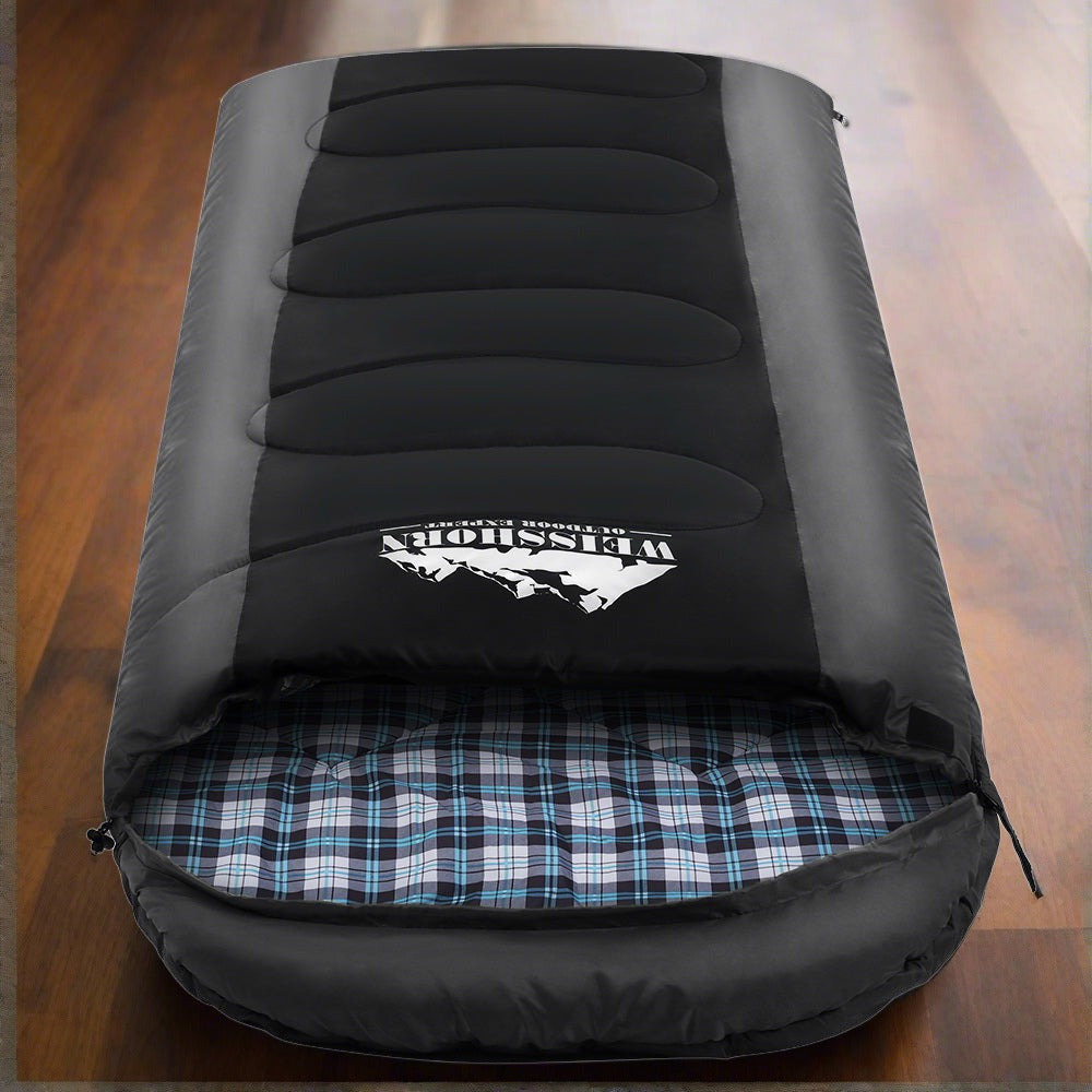Weisshorn Sleeping Bag Single Thermal Camping Hiking Tent Black -20c