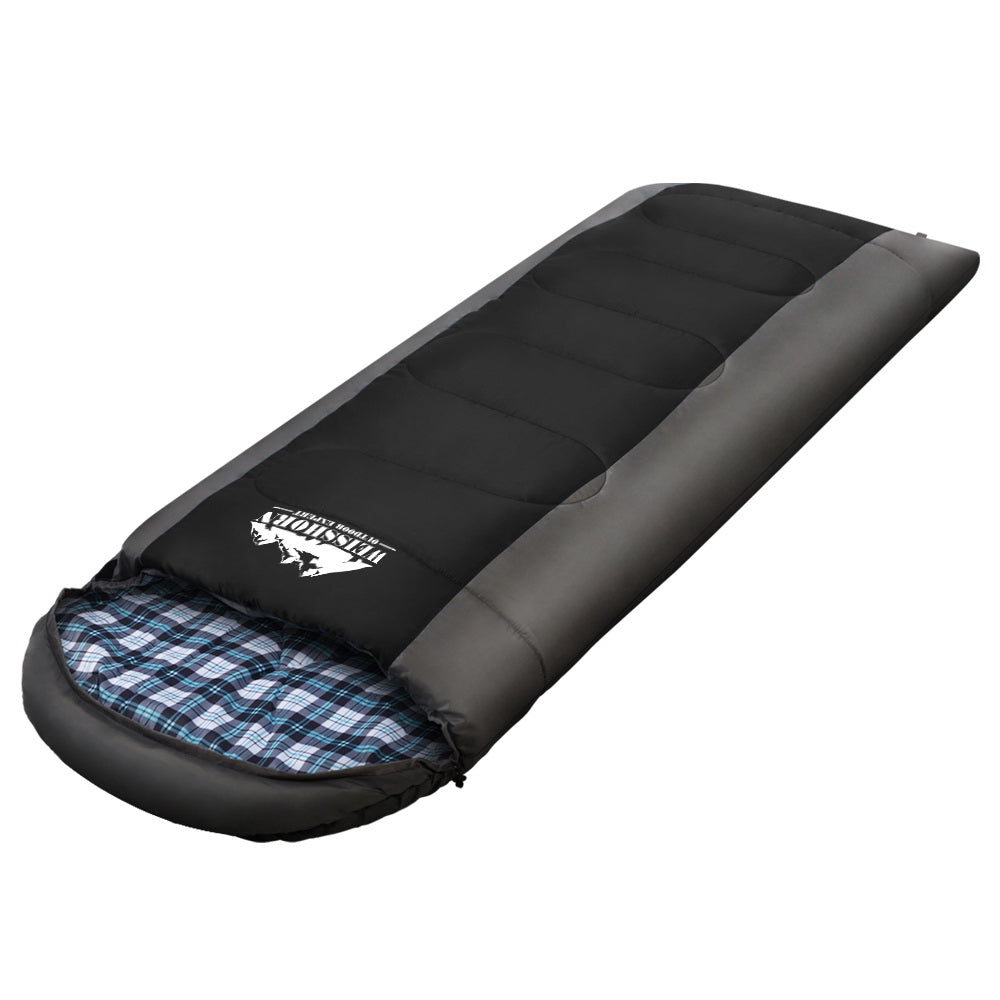 Weisshorn Sleeping Bag Single Thermal Camping Hiking Tent Black -20c