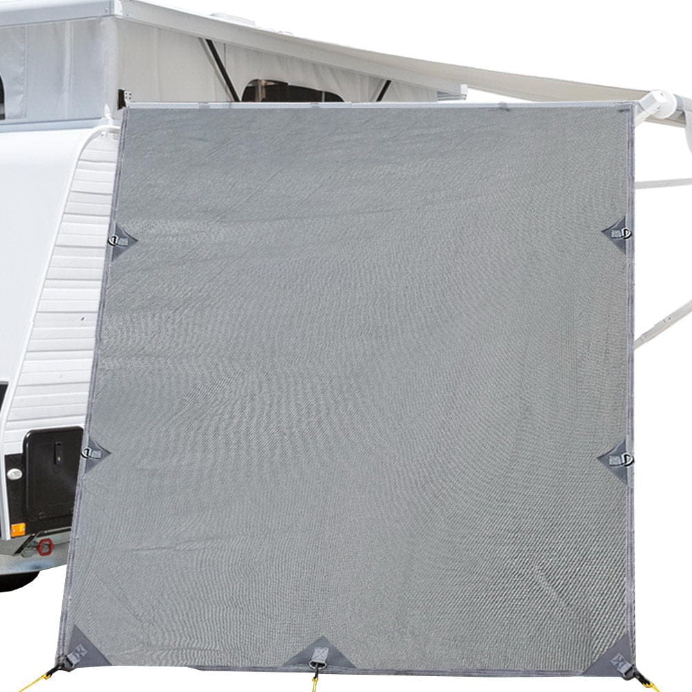 Caravan Privacy Screen Roll Out Awning 2.1x1.8M Sun Shade Pop Top End Wall Grey - SportZone.co.nz