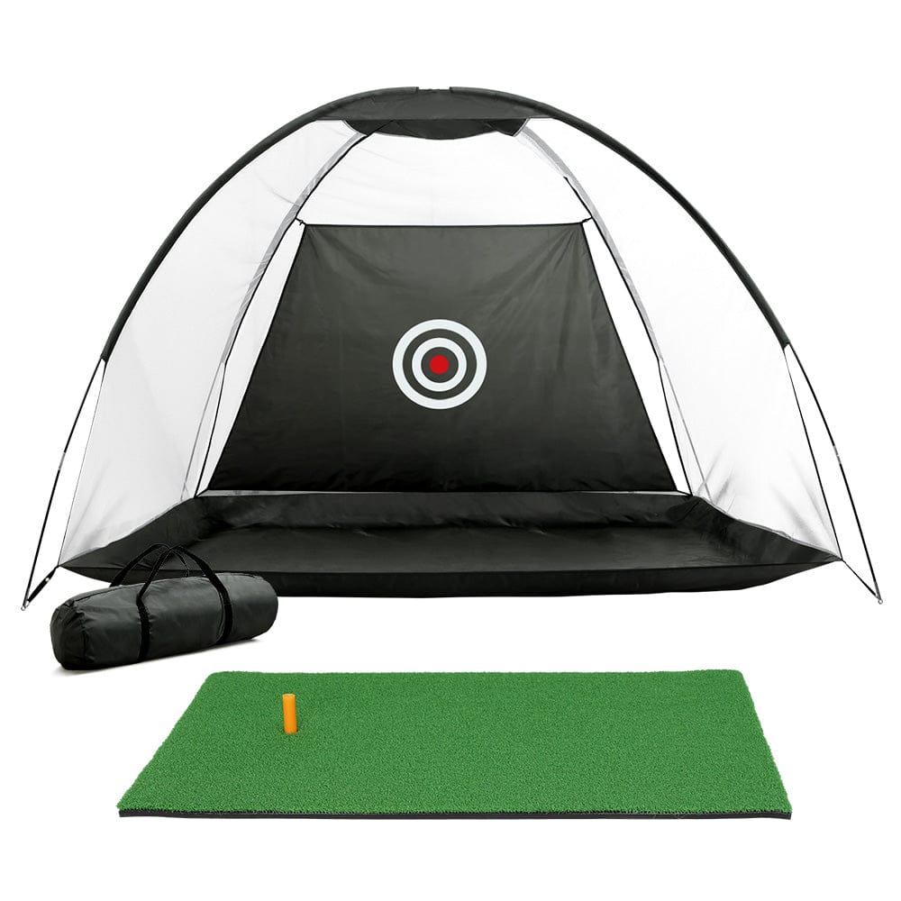 Everfit 3M Golf Practice Net And Training Mat Set Driving Target Black - SportZone.co.nz