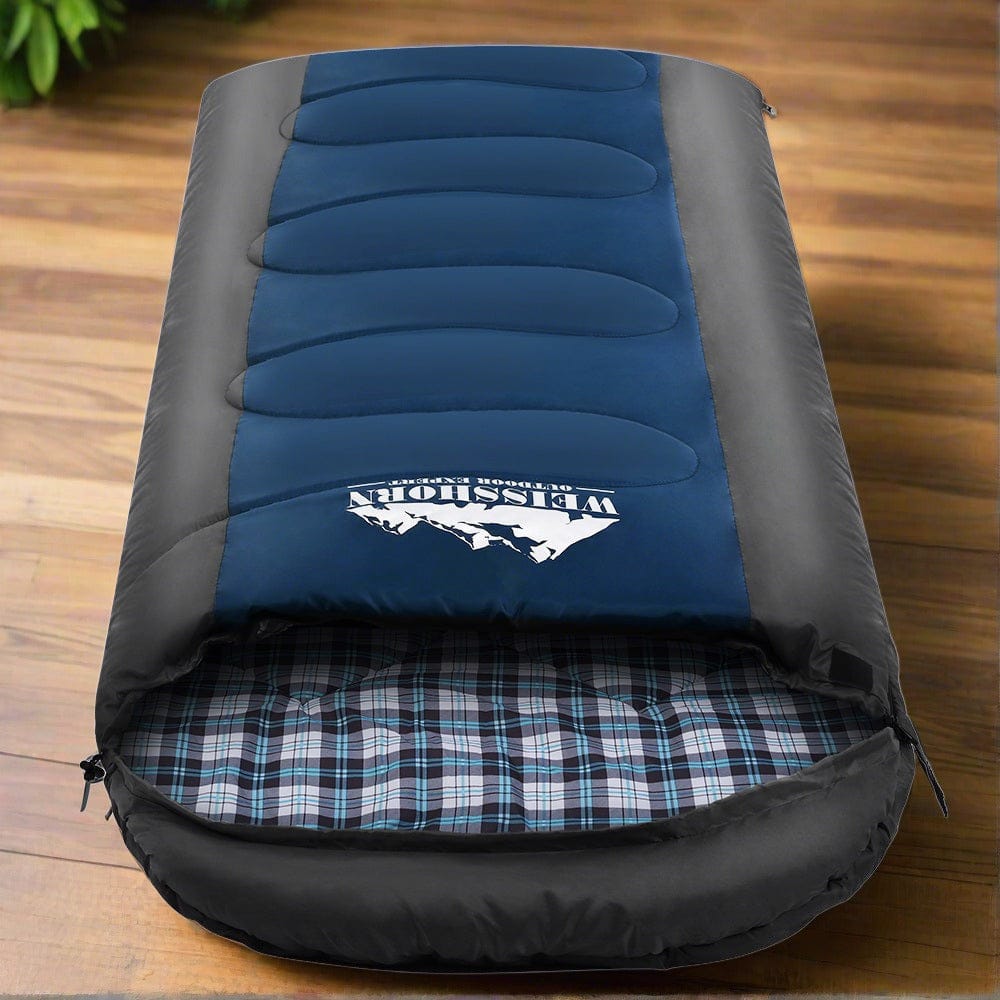 Weisshorn Sleeping Bag Single Thermal Camping Hiking Tent Blue - 20°C - SportZone.co.nz