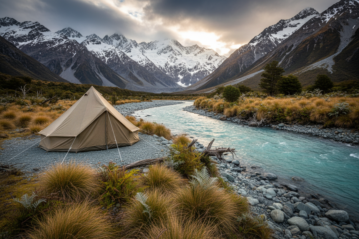 Winter to spring camping in New Zealand with quality camping gear and family camping tents