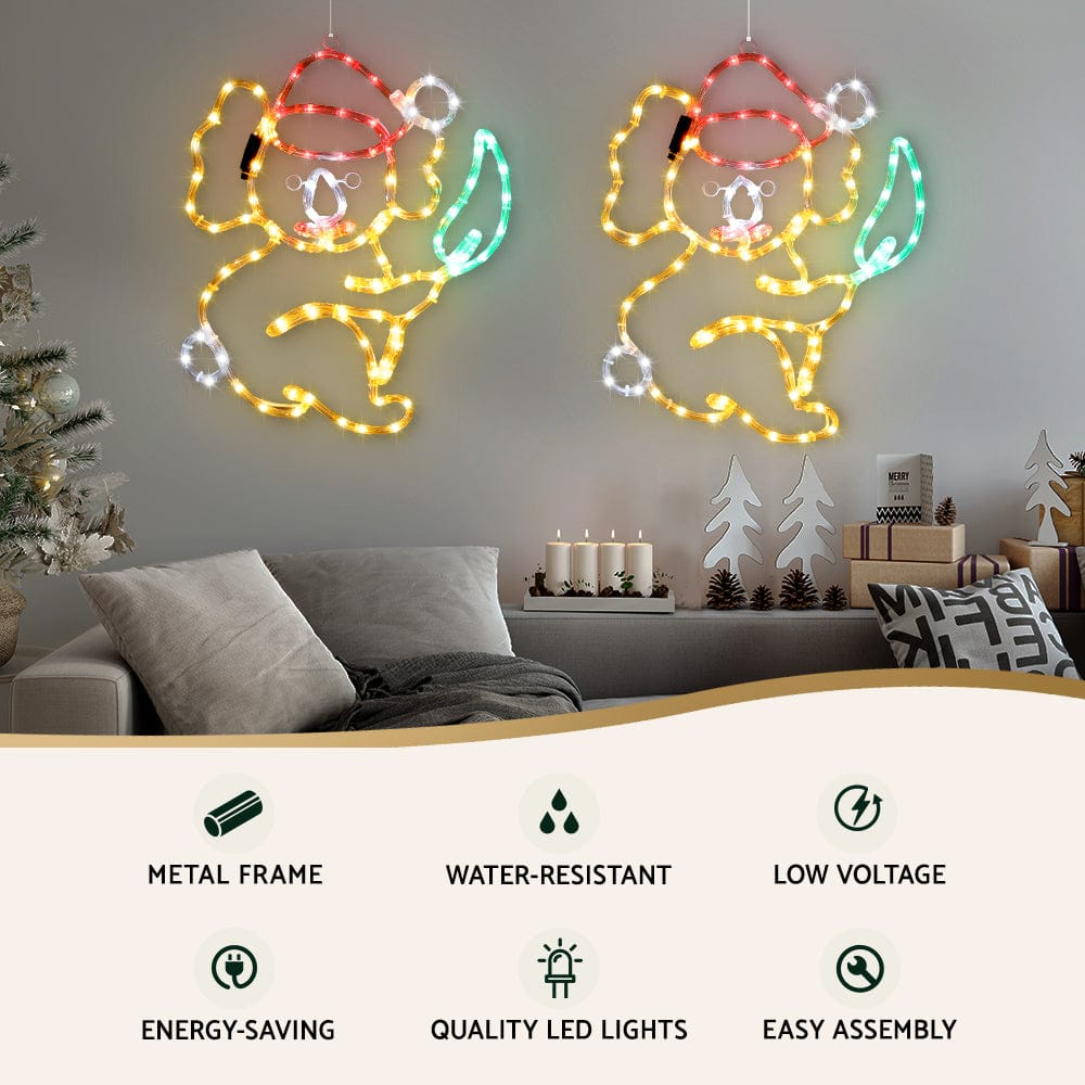 0.48M Christmas Lights Motif 216 LED Rope Light Outdoor Decoration Jingle Jollys - SportZone.co.nz