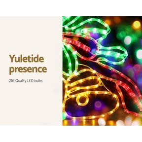 0.76M Christmas Lights 216 LED Bell Motif Light Decorations Jingle Jollys - SportZone.co.nz