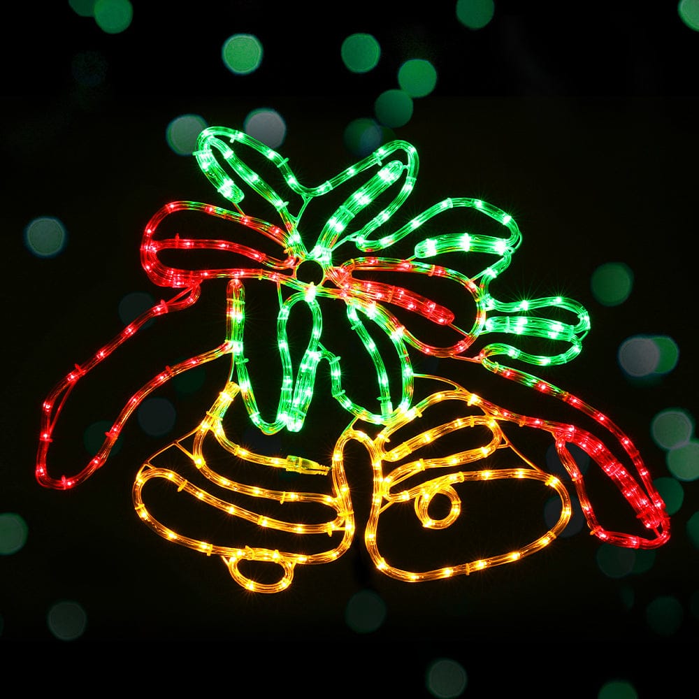 0.76M Christmas Lights 216 LED Bell Motif Light Decorations Jingle Jollys - SportZone.co.nz