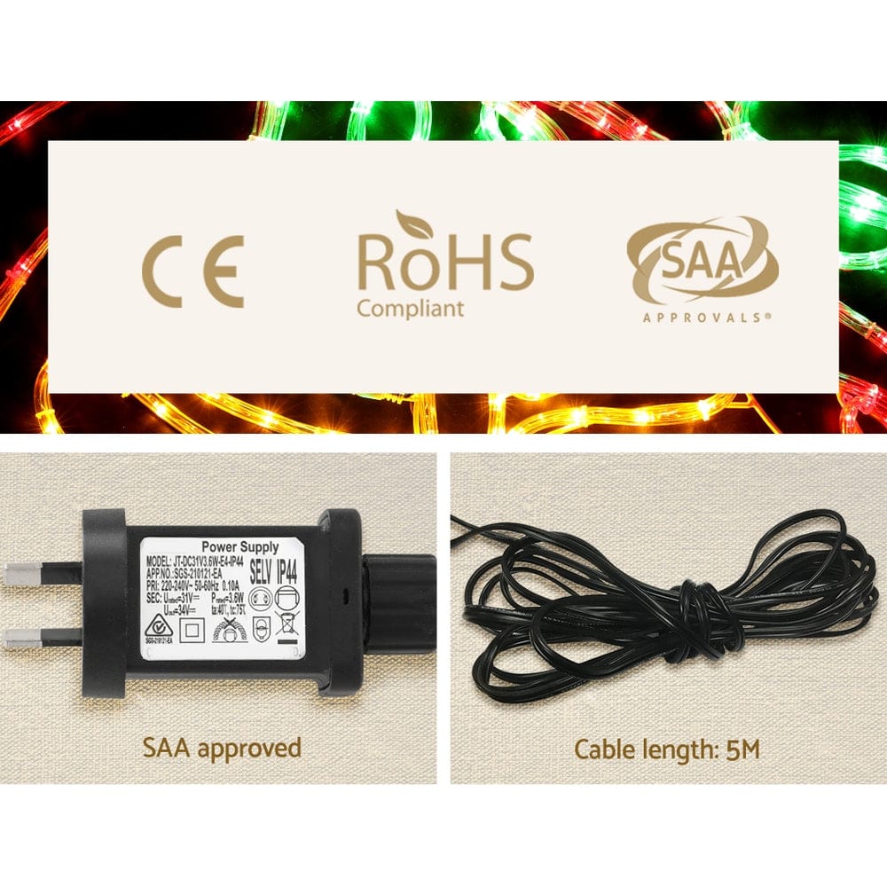 0.76M Christmas Lights 216 LED Bell Motif Light Decorations Jingle Jollys - SportZone.co.nz